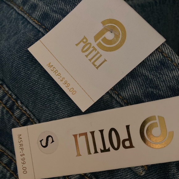 NWT POTILI Women Jeans Ripped Mom Jean High Waisted, Sz Small - Picture 6 of 7